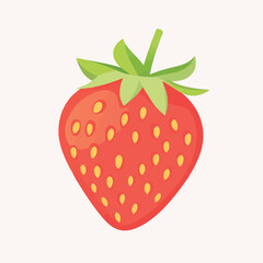 Fototapeta premium Fresh Strawberry Vector Illustration on White Background