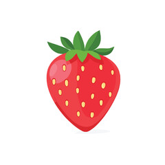 Obraz premium Fresh Strawberry Vector Illustration on White Background