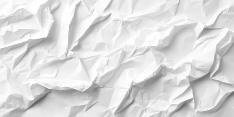 Fototapeta premium Crumpled white paper texture provides a unique paper background ideal for design purposes. This crumpled white paper texture offers ample copy space for your text and creative projects.