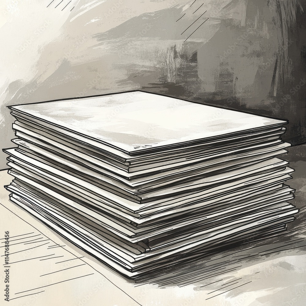 Poster a neatly stacked pile of blank notebooks, highlighting their clean lines and minimalistic design.