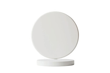 White Oval Stands on a White Circular Podium with Minimalist Design and Empty Space for Product Display