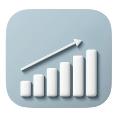 A minimalistic graphic of ascending bars with an arrow indicating growth or progress.