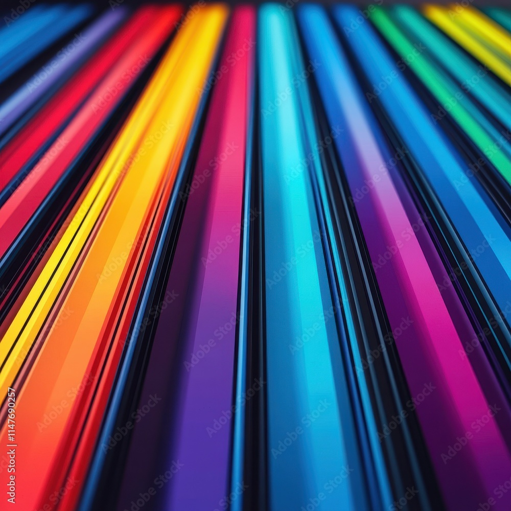 Poster vibrant lines in various colors create a dynamic abstract background for modern designs.