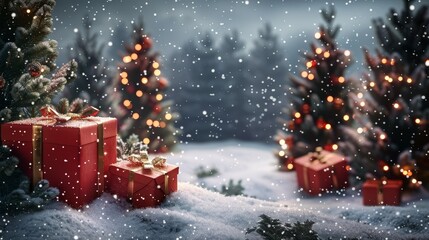 Christmas and New Year's gift scene with Generative AI technology