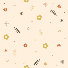 Vintage seamless floral pattern. Liberty style background of small mauve and lilac flowers. Small flowers scattered over a white background. Stock vector for printing on surfaces. Realistic flowers.