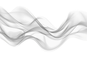 White Wave Flows Smoothly Across Black Background, Abstract Design Element.