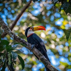 Toucan on branch in Costa Rica