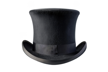 Top Hat Elegance on Black Background, Classic Style with Fashion Concept
