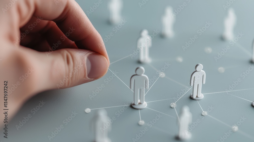 Aufkleber connecting people teamwork networking and team building concept