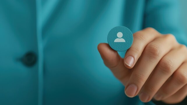 Customer Service Hand Holding Social Network Profile Icon