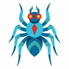 Colorful Peacock Spider on White Background: Stunning and Detailed Artwork