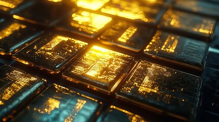 Gold Bullion Investment with Floating Holographic Graph Visualization
