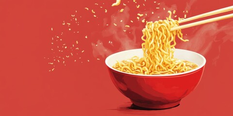 Cooking instant noodles in the kitchen involves boiling water to prepare delicious instant noodles. The process of cooking instant noodles is quick and convenient, making meal prep easy.