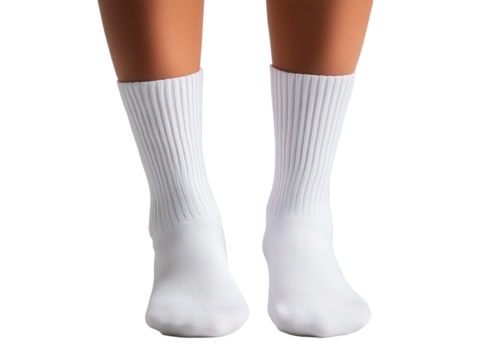 White ribbed socks for casual and sporty outfits.