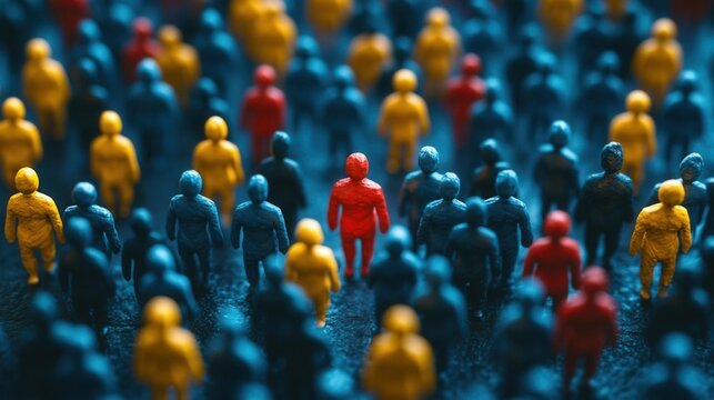 Colorful crowd illustration featuring diverse figures and dynamics.