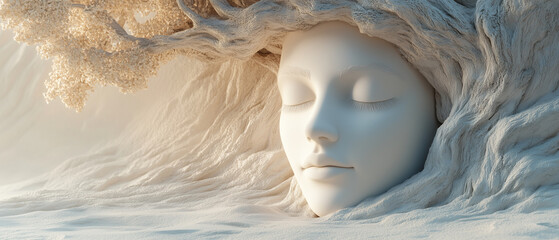 Woman Emerging from Tree Roots.