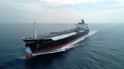 Large Vessel Navigating Calm Ocean Waters