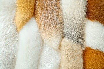 Luxurious Soft Fur Textures in Elegant Fashion, Rich Colors of Luxury Material in Sophisticated Patterns, Fashion Concept