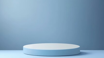 A Single Blue Circular Platform Against A Blue Background