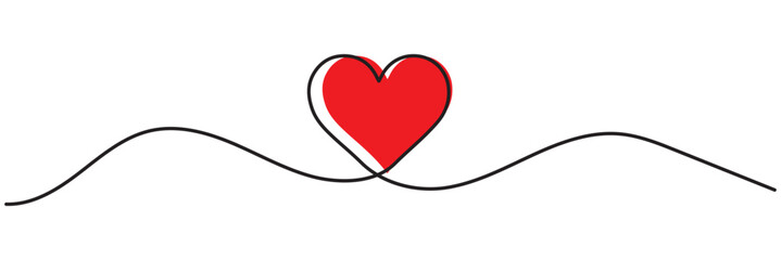 Heart line art decorative element, elegant, valentine banner design