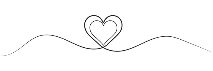 Heart line art decorative element, elegant, valentine banner design