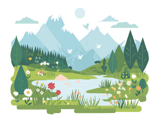 Obraz premium Nature's Tender Embrace: A Serene Landscape for Wildlife Conservation
