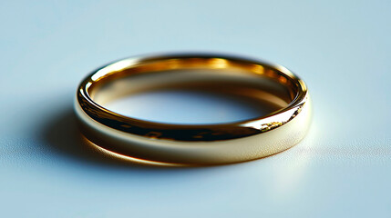 Close-up of a simple gold wedding band.