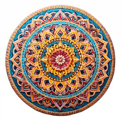 Colorful Mandala Design Intricate Carving Round Ornament Ethnic Pattern Boho Decor