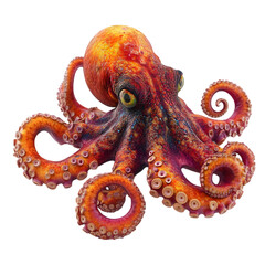 octopus on white in transparent background	