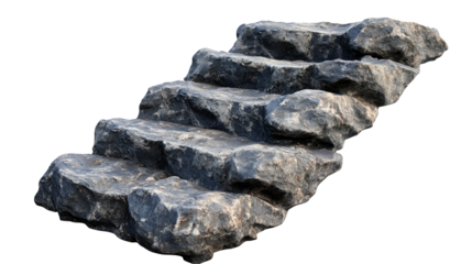 Roughhewn Stone Steps, Natural Rock Formation, Gray Steps