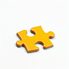 Obraz premium orange puzzle piece on white background isolated