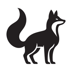 Obraz premium Elegant Black Fox Silhouette for Your Design Needs