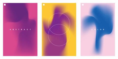 Minimalist Abstract Gradient Posters with Overlapping Circles and Soft Color Transitions in Modern Design Style