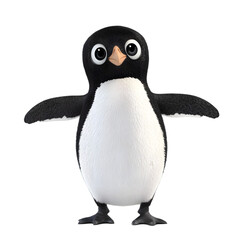 3d penguin  in transparent background	