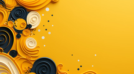 Bright background with copy space for text, colorful patterns and swirls, joyful design