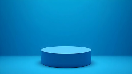 Blue 3D Cylinder Platform Background Illustration