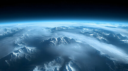 Fototapeta premium 3D Render Frozen Planet Aerial View