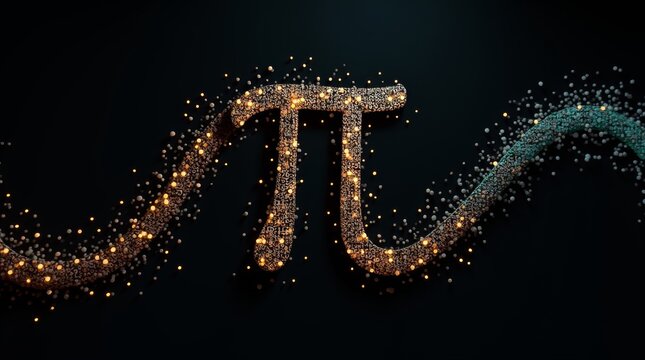 digits of pi (&pi;) arranged in a creative spiral pattern
