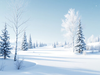 Obraz premium winter landscape with trees and snow