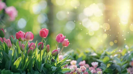 Obraz premium Colorful beautiful flower background with raindrops with Generative AI technology