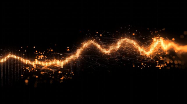 Dynamic lines of light illustrate complex fluctuations in the forex and stock markets, showcasing the lively interplay of traders' decisions and market forces in real time