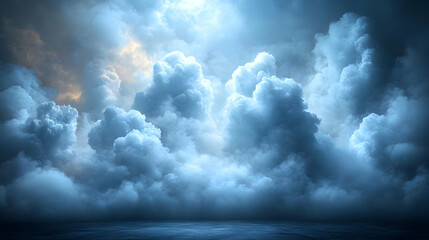 Obraz premium Dramatic Storm Clouds Above the Ocean - Illustration