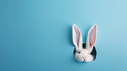 Obraz premium Easter Bunny Peeking Through a Hole