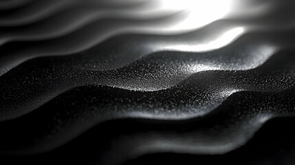 Abstract 3D Wave Background: Monochromatic Gray and Black