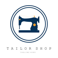 Tailor or textile logo vector flat design