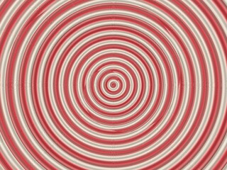 Abstract concentric circles background in red and white, creating a hypnotic and mesmerizing effect.