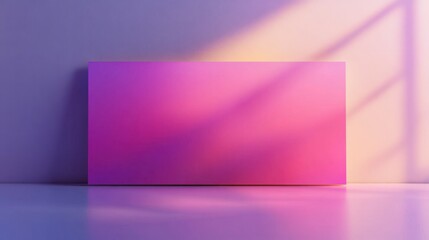 Fototapeta premium Pink Gradient Banner Mockup in Soft Sunlight, Minimalist Design