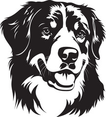 Bernese Mountain Dog Silhouette Vector Illustration White Background