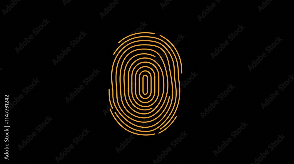 Poster Digital fingerprint graphic showing intricate lines with ample copy space for customization in design projects. Generative AI
