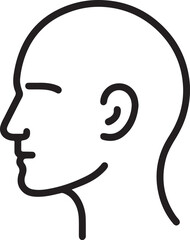 Outline Male Head Vector Illustration for Medical Infographics